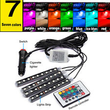 Car Truck RGB Colorful LED Strip Lights Interior Footwell Remote Atmosphere Lamp