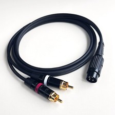 QUAD 4 Pin Din Plug to 2 x RCA Gold Phono Plugs - For Quad 33, 34, 44, 303, 405