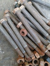 4 inch x 3/8 whitworth hex bolt ..inc nuts..Qty 10