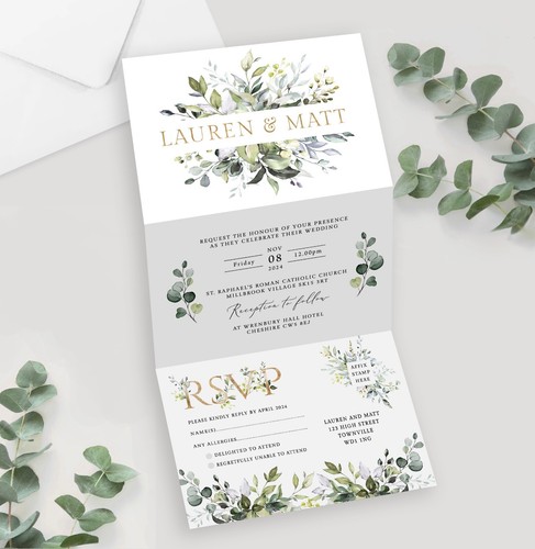 Wedding invitations green - wedding, invitations,