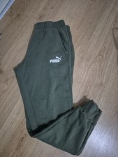 Puma men Joggers Trousers khaki Size M medium Tracksuit Bottoms cotton joggings
