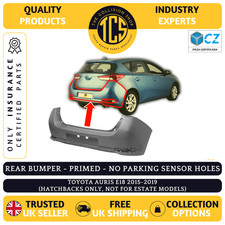 REAR BUMPER PRIMED - FOR TOYOTA AURIS E18 2015-2019 - INSURANCE CERTIFIED - NEW