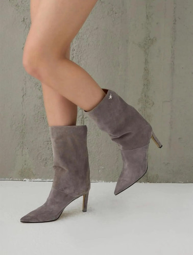Gray suede leather boots 40 - gray,
