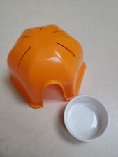 Small Pet/Hamster Igloo House Hide-Out 16cm and Food Bowl - Orange - Used