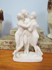 Three Muses Graces White Plaster Figurine Ornament Statue Greek Roman Mythology