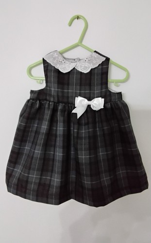 Hand made girls grey - girls, tartan