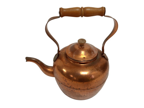 Vintage solid copper kettle - vintage,