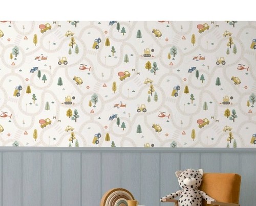 Kids roundabout road wallpaper - road,