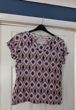 M&S Indigo Collection Purple Mix Top  Size 16 VGC
