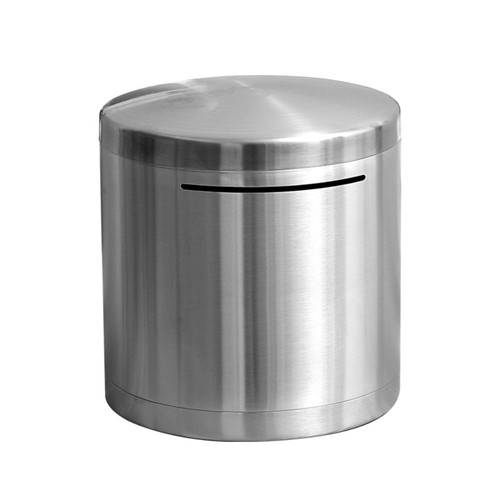 Stainless steel piggy bank - stainless,