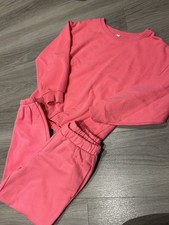 GIRLS PINK TRACKSUIT SWEATSHIRT SIZE AGE 8-9 YEARS JOGGERS 7-8 YEARS
