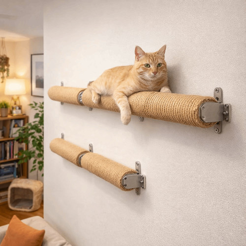 Cylinder cat climbing - climbing, shelf