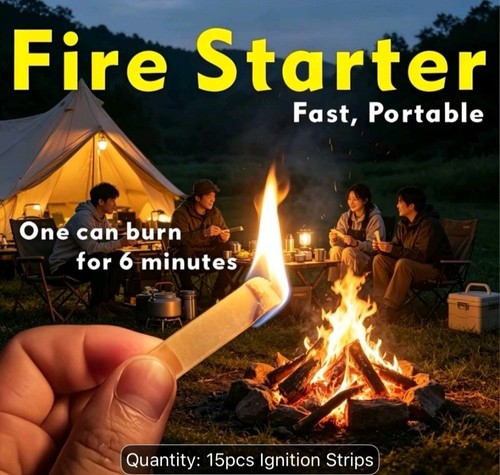 Outdoor fire starter - starter, strips