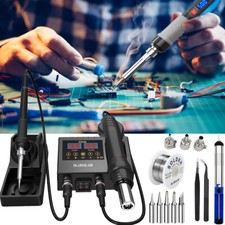 ILibILib 600W HX36 Soldering Iron Station Hot Air Gun 2 in 1 Rework Station