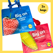LIDL Shopping 2x LARGE Bags: 1x Insulated Chill Cool Frozen Food 1x Shopper Tote