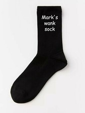 Personalised Any Name Wank Sock Mens Sock Humour Funny Valentine Birthday