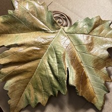 Studio Art Pottery - Handmade Ceramic Leaf Hang Sculpture JOHN WAYNE JACKSON 11”