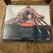 Derwent Coloursoft Pencil Set in Original Tin - 24 Count brand-new imperfect
