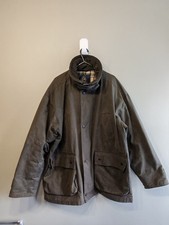 P.G Field Country Wear Green Wax Canvas Cotton Jacket Mens Size Medium Tartan 