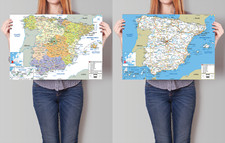 LAMINATED SPAIN MAP POSTER EDUCATIONAL SCHOOL WALL ART A1 A2 A4