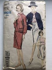 Vintage 1960s Vogue Pattern 5855 Misses Suit Blouse & Scarf Size 14 CUT Old Mark