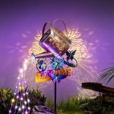 Solar Watering Can With LED Light Outdoor Waterproof Art Lamp Garden Decor