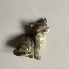  Beswick Small Seated Grey Kitten Cat - Head On One Side 