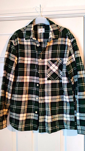 Men button up long - h&m,