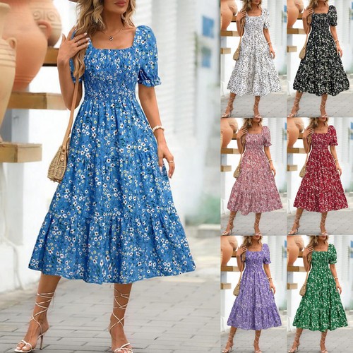 Ladies summer floral long - uk,