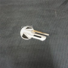 1x Chrome Gray Silver S Metal