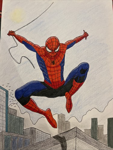 Hand drawn sketch - drawn, coloured