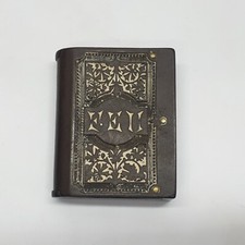 French Vulcanite/Gutta Percha Book Vesta Case Matchsafe Holder FEU