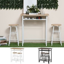 3-Piece Dining Kitchen Set with 1 Table and 2 Matching Chairs for Home Pub Cafe