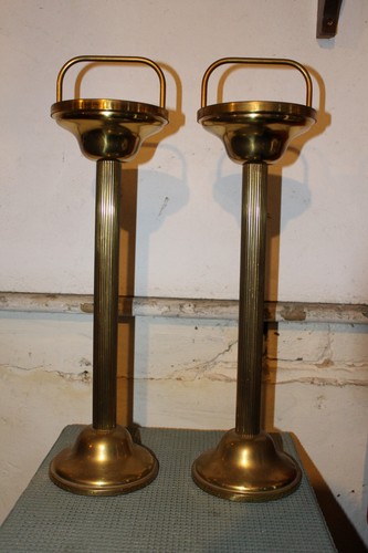 Pair vintage brass ashtray - pair,