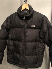 Boys THE NORTH FACE Black Nuptse 600 Down Insulated Puffer Jacket Sz L Age 14-16