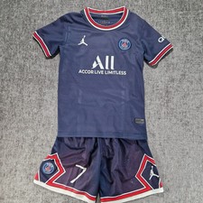 PSG Football Kit Mbappe No.7 Boys Navy Blue. Aprx 9-10yrs Very Poor Condition