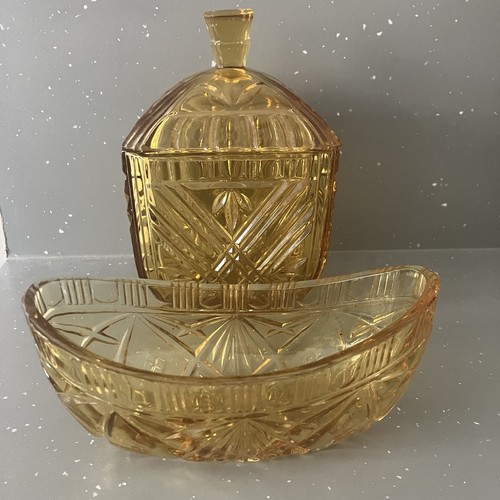 Vintage amber glass - amber, dressing