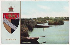 Filby - Norfolk Broads - Rowing Boats - Heraldic - Edwardian 1909 used postcard