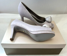 Jacques Vert silver grey Shantung court shoes boxed display model little wear
