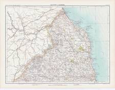 c1885 Map ENGLAND - SECTION I ALNWICK Northumberland Bartholomew (RA17)