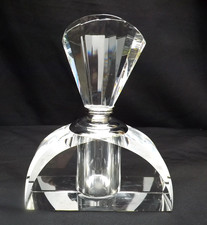 A Large Heavy  Glass Empty Perfume Bottle .