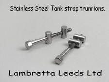 LAMBRETTA FUEL TANK STRAP TRUNNIONS. STAINLESS STEEL - FREE POST - NEW