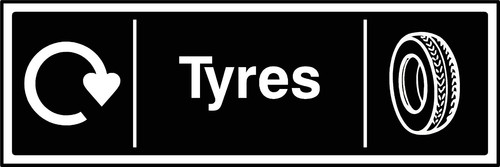 Tyres recycling sign - tyres,