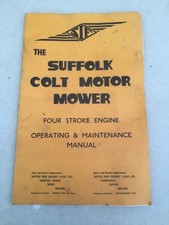 The Suffolk Colt Motor Mower Vintage Operating And Maintenance Manual