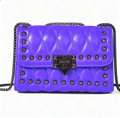 Purple quilted studded - purple,