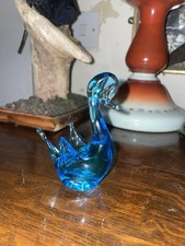 Blue Uranium Glass Duck Small