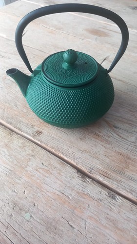 Green cast iron - green, hobnail