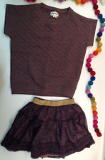 Phister and Philina Purple Top and Skirt Set, Girls Size 8 Years
