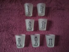 7 Frosted Shot Glasses black