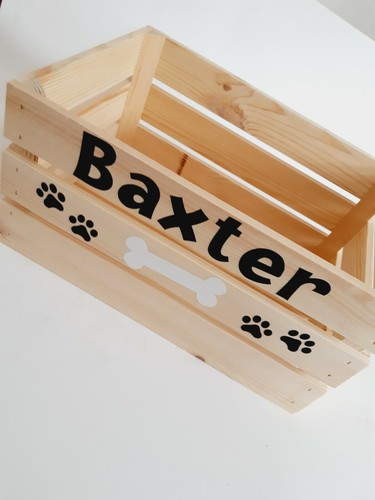 Personalised wooden crate pet - wooden,